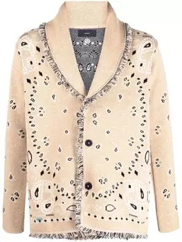 Alanui жаккардовый кардиган с принтом, нейтральный цвет