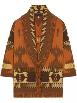 Alanui жаккардовый кардиган с узором, коричневый