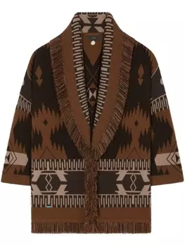 Alanui жаккардовый кардиган с узором, коричневый