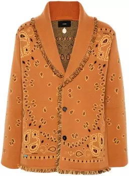 Alanui жаккардовый кардиган с узором, оранжевый