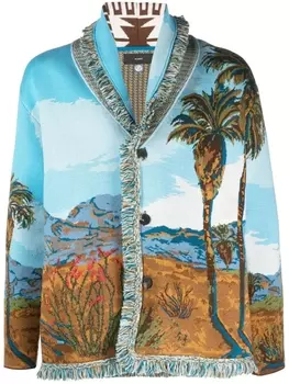 Alanui жаккардовый кардиган с узором, синий