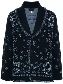 Alanui жаккардовый кардиган с узором, синий