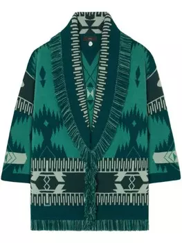 Alanui жаккардовый кардиган с узором, зеленый