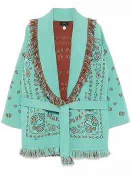 Alanui жаккардовый кардиган с узором, зеленый