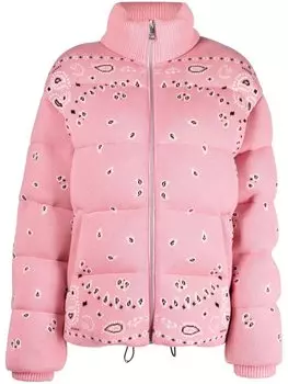 Alanui жаккардовый пуховик Bandana, розовый