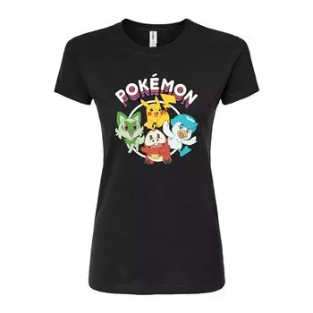 Алая футболка с приталенным рисунком Pokemon для подростков Pokemon, черный