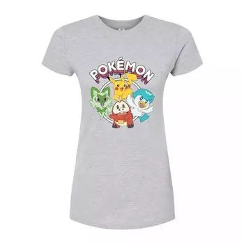Алая футболка с приталенным рисунком Pokemon для подростков Pokemon, серый