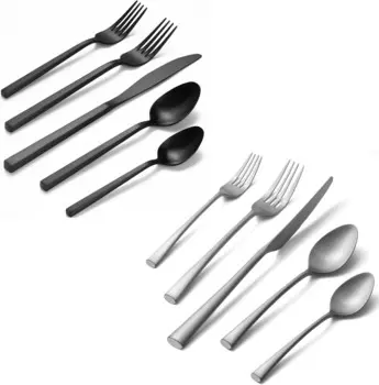 Alata Cube Black&Bailey Matte Satin Набор из 20 кованых столовых приборов из нержавеющей стали