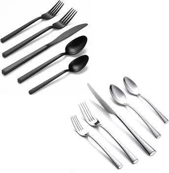 Alata Cube Black&Bailey Mirror Набор из 20 кованых столовых приборов из нержавеющей стали