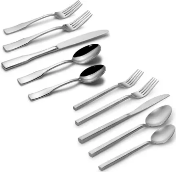 Alata Kate Mirror&Cube Матовый атласный набор столовых приборов из 20 предметов из нержавеющей стали