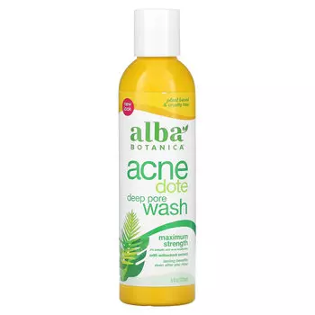 Alba Botanica, Acne Dote, средство от акне, глубокое очищение пор, не содержит масла, 177 мл (6 жидких унций)