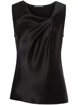 Alberta Ferretti атласная блузка со сборками, черный