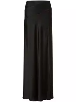 Alberta Ferretti атласная юбка макси с разрезом, черный