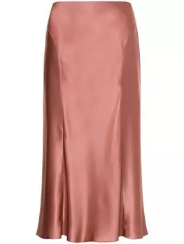 Alberta Ferretti атласная юбка миди, розовый