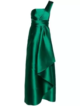 Alberta Ferretti атласное платье макси Mikado, зеленый