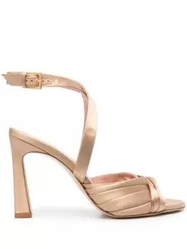 Alberta Ferretti атласные босоножки, серый