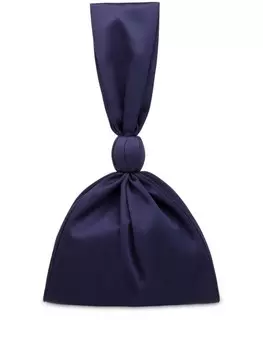 Alberta Ferretti атласный клатч на молнии, синий