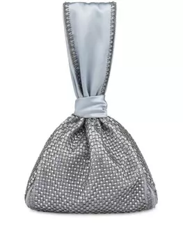 Alberta Ferretti атласный клатч с кристаллами, синий