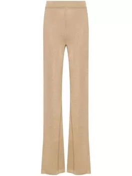 Alberta Ferretti брюки палаццо с эффектом металлик, золотой