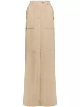 Alberta Ferretti брюки палаццо с разрезами, нейтральный