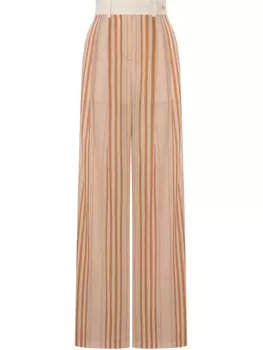 Alberta Ferretti брюки палаццо в полоску, нейтральный