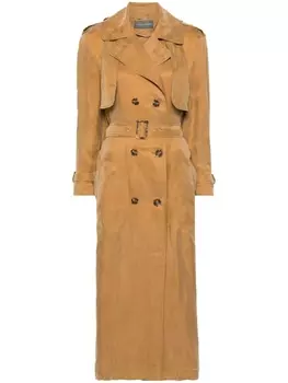 Alberta Ferretti длинный тренч с поясом, коричневый