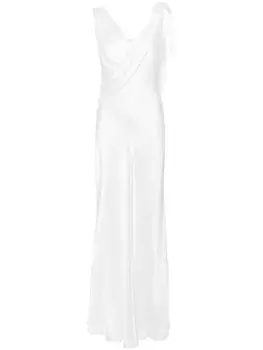 Alberta Ferretti драпированное платье асимметричного кроя, белый