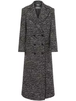Alberta Ferretti двубортное пальто из ткани букле, черный