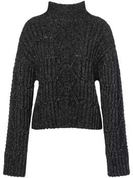 Alberta Ferretti джемпер крупной вязки с высоким воротником, черный