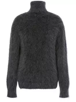 Alberta Ferretti фактурный джемпер с высоким воротником, серый