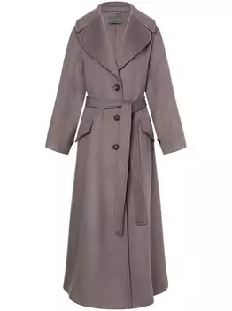 Alberta Ferretti фетровое пальто с поясом, серый