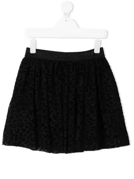 Alberta Ferretti Kids пышная юбка с леопардовым принтом, черный