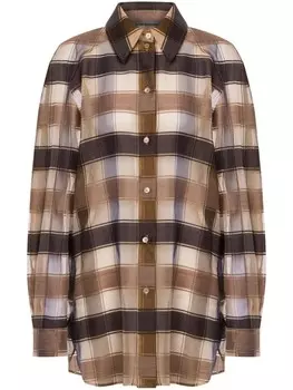 Alberta Ferretti клетчатая рубашка с длинными рукавами, серый