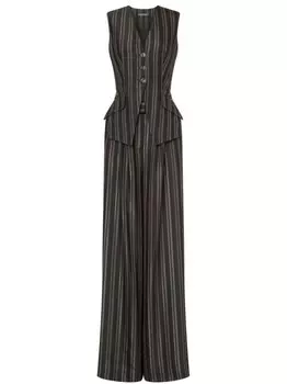 Alberta Ferretti комбинезон строгого кроя в полоску, серый