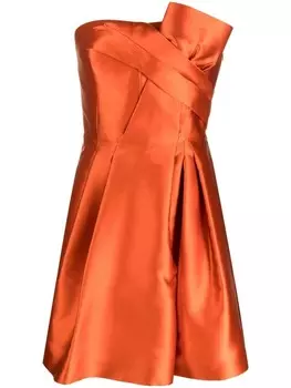 Alberta Ferretti короткое атласное платье, оранжевый