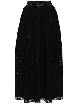 Alberta Ferretti кружевная юбка макси, черный