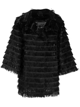 Alberta Ferretti куртка с бахромой, черный