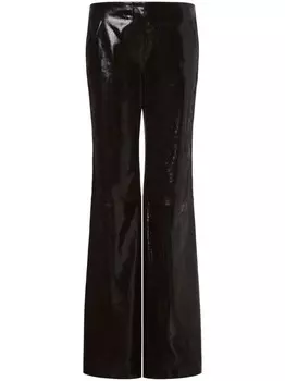 Alberta Ferretti лакированные расклешенные брюки, черный