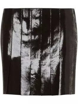 Alberta Ferretti мини-юбка со складками, черный