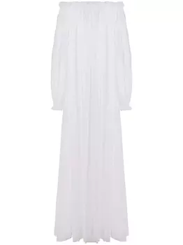 Alberta Ferretti муслиновое платье с открытыми плечами, белый