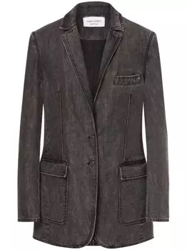 Alberta Ferretti однобортный пиджак из денима, серый