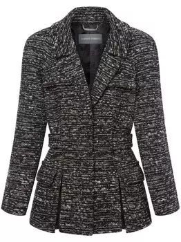 Alberta Ferretti однобортный твидовый жакет, черный
