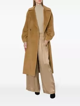 Alberta Ferretti пальто из искусственного меха с поясом, коричневый