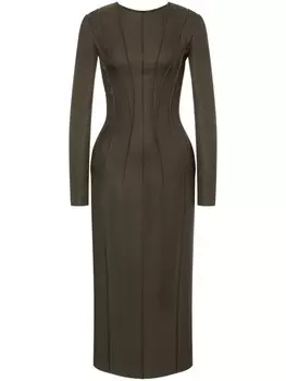 Alberta Ferretti платье-футляр со швами, зеленый