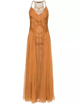 Alberta Ferretti платье макси, коричневый