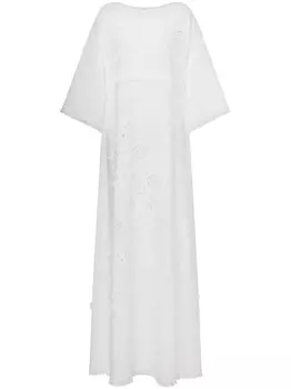 Alberta Ferretti платье макси с английской вышивкой, белый