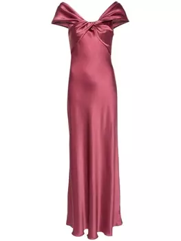 Alberta Ferretti платье макси с драпировкой, розовый