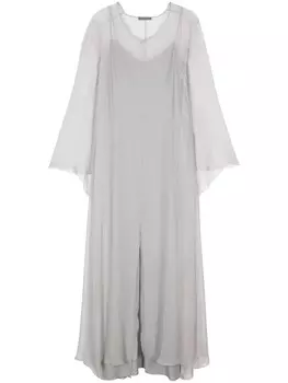 Alberta Ferretti платье макси с драпировкой, серый