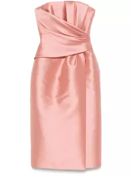 Alberta Ferretti платье миди без бретелей, розовый