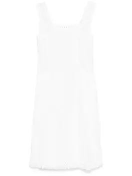 Alberta Ferretti платье миди с английской вышивкой, белый